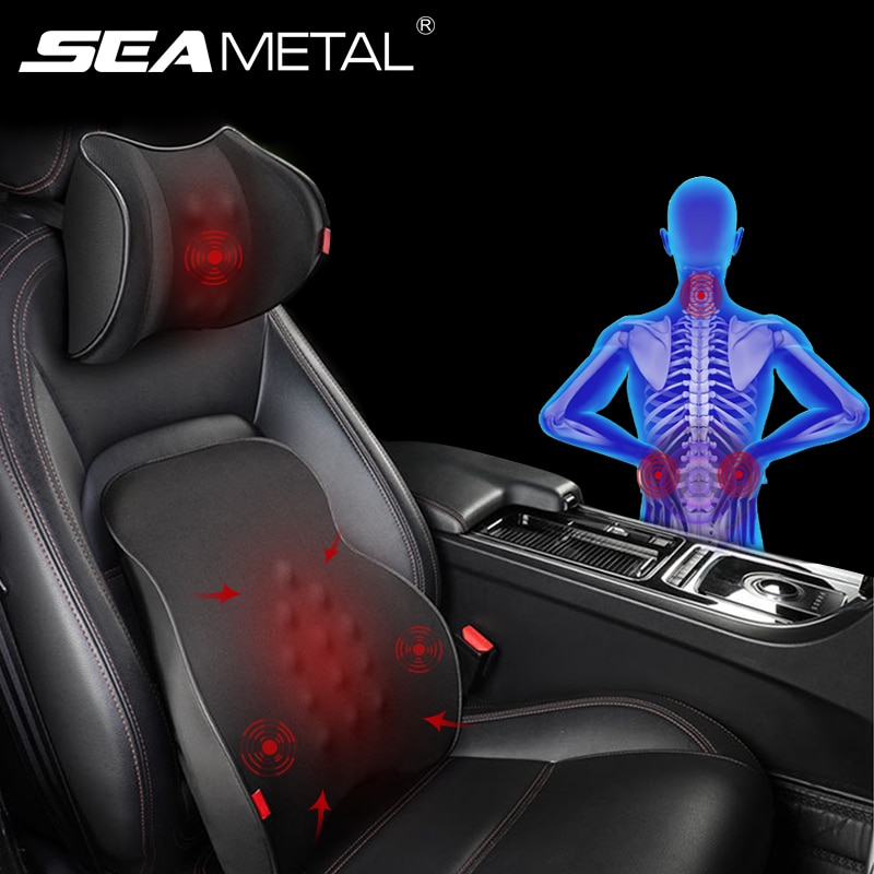 Massage Car Pillows Neck Head Cushion Memory Foam Soft Interior Auto Headrest Lumar Pillow Protector Head Neck Waist Rest Pads